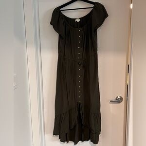 Elegant olive Maxi Dress